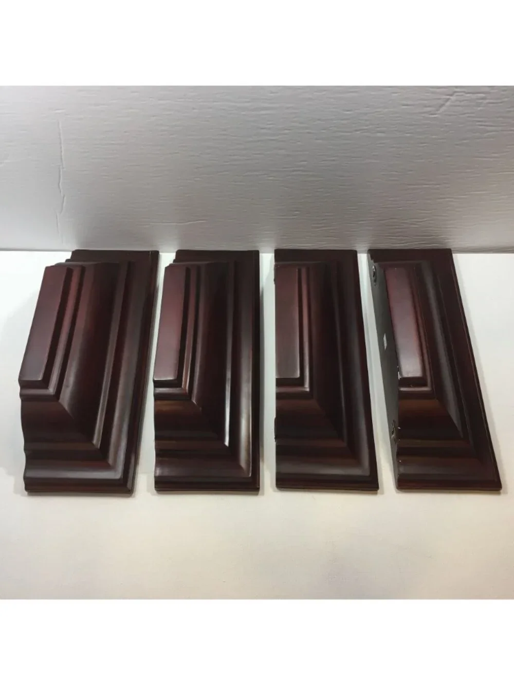 Set Of 4 Decorative Wooden Corbels Dark Cherry Finish Shelving Wall Accents